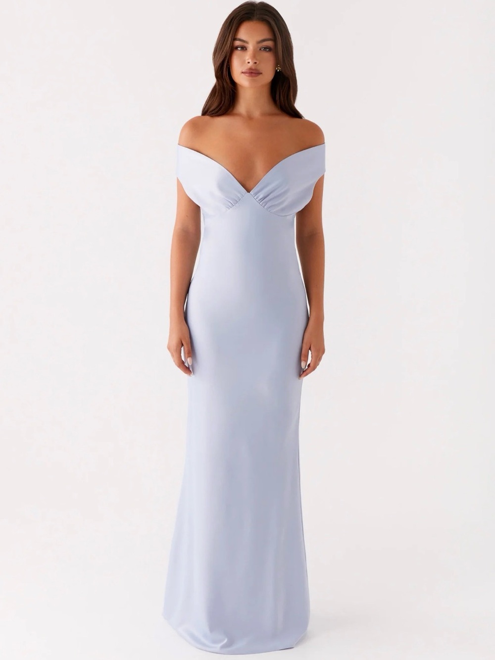 Peppermayo Jenner Pale Blue Maxi Dress with Draped V-Neck
